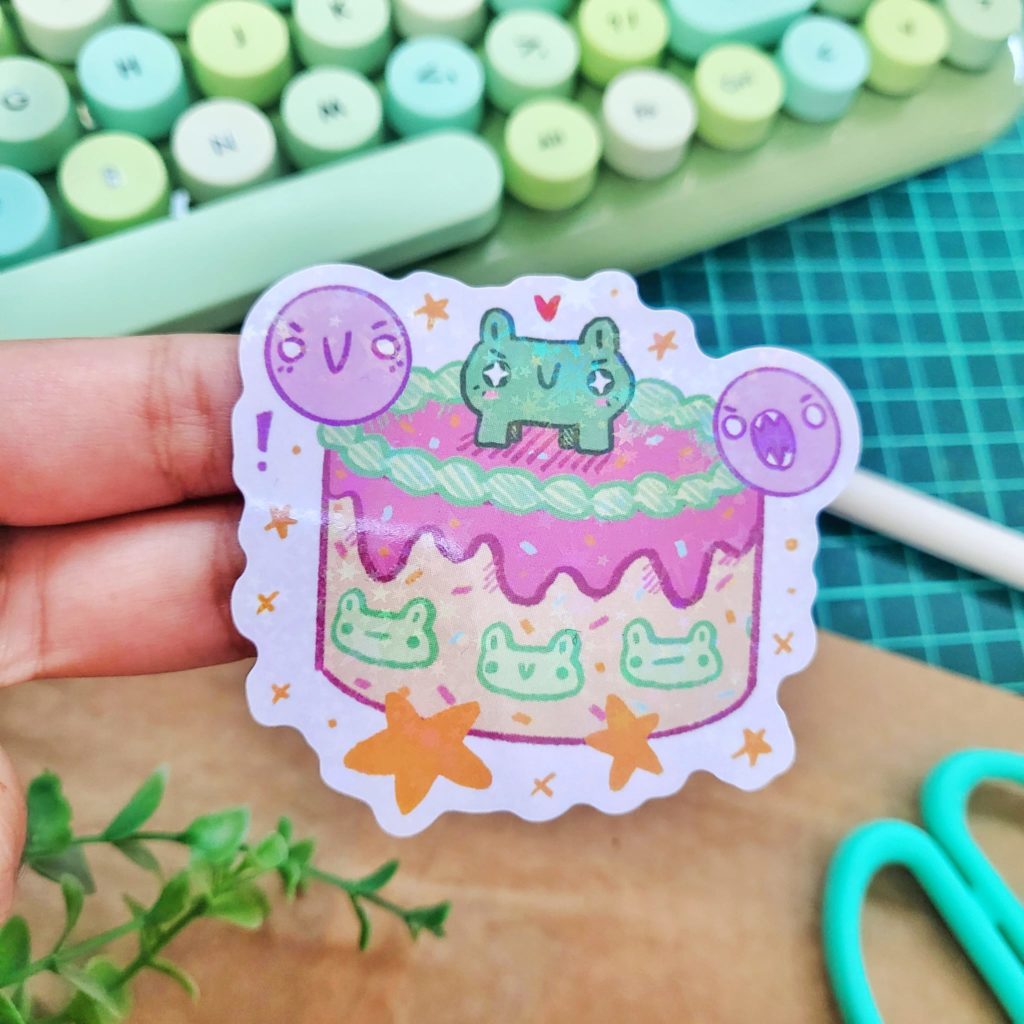 Forg Cake Holographic Sticker Momoona Forg Cake Holographic Sticker Momoona