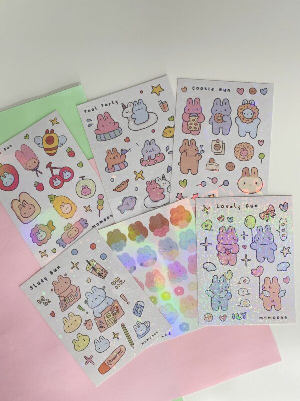 Bun life sticker sheet set of 6