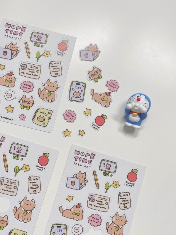 Work Time Sticker Sheet | Pebbles the Cat - Image 2