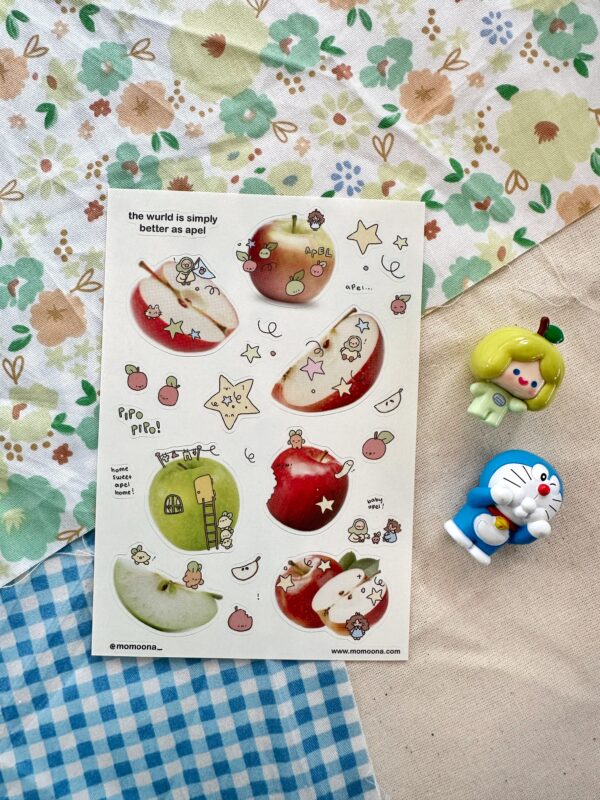 Apel Wurld Sticker Sheet | Fruit Wurld